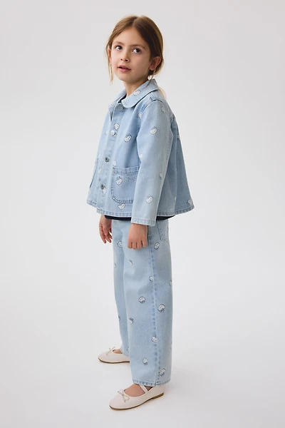 Jean imprimé aux jambes larges