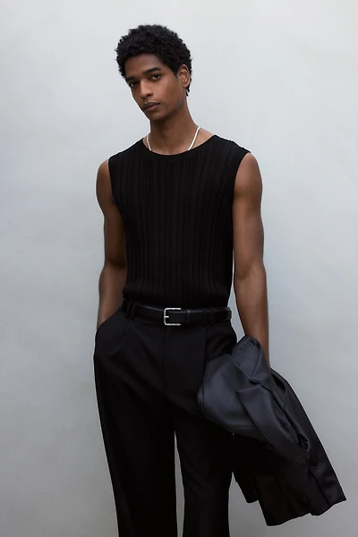 Slim-Fit Ribbed Tank Top