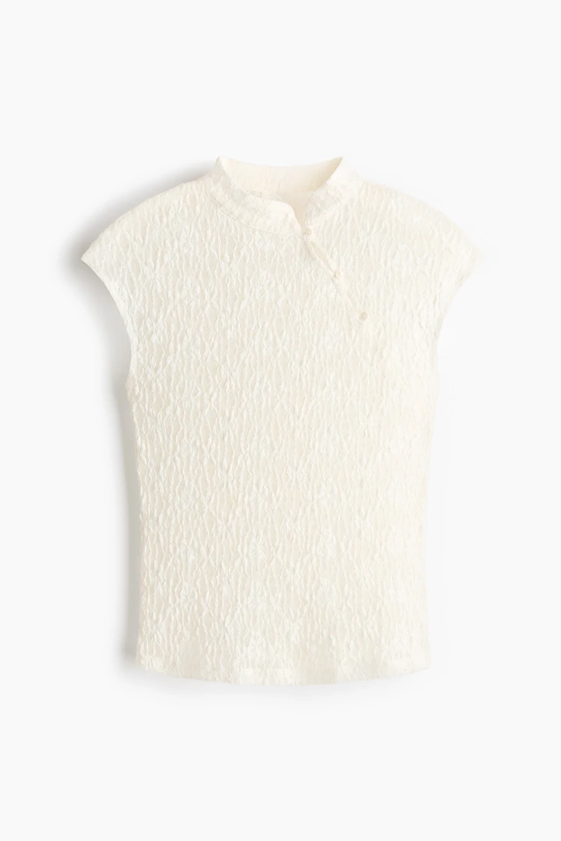 Cap-Sleeved Lace Top