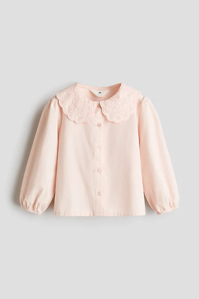 Embroidered-Detail Cotton Blouse