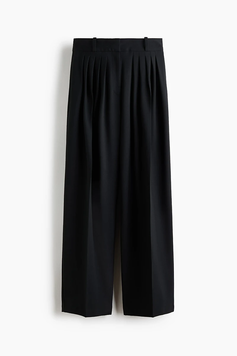 Wide-Leg Pleated Pants