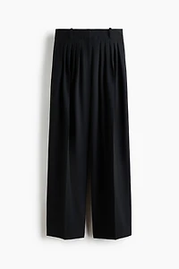 Wide-Leg Pleated Pants