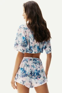 Short taille haute avec ceinture