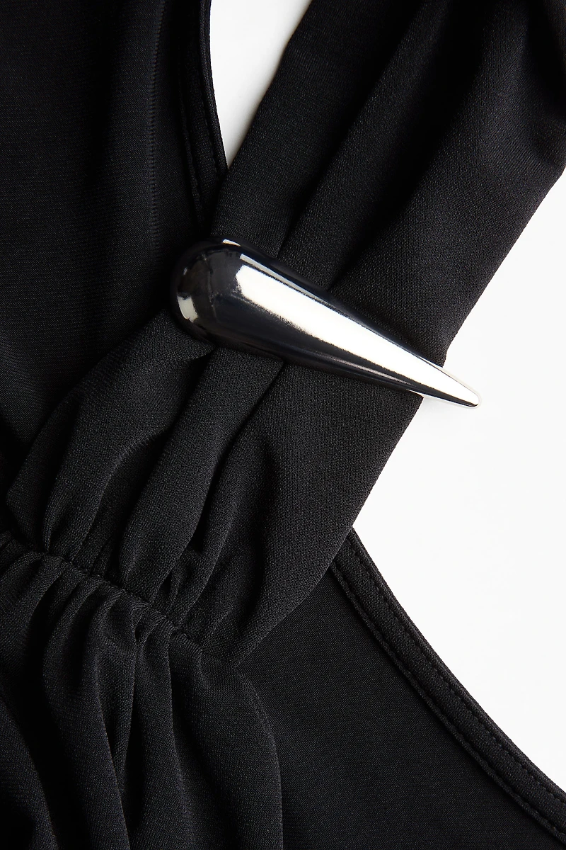 Metal-Detail Halterneck Top