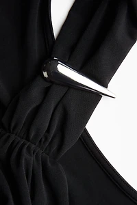 Metal-Detail Halterneck Top