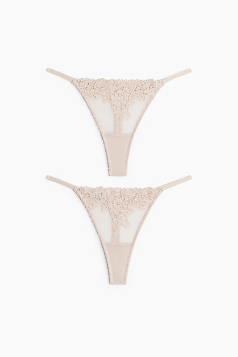 2-Pack Lace Thong Briefs