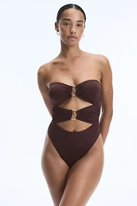 Padded-Cup Bandeau Swimsuit