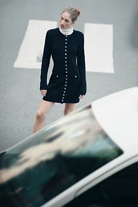 Knit Button-Front Dress