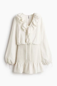 Flounced crêpe dress