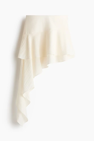 Tiered Draped-Panel Skirt
