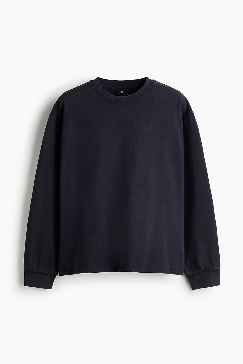 Loose-Fit Printed Long-Sleeved Shirt