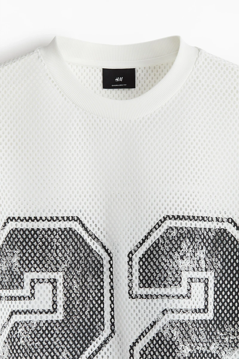 T-shirt ample en filet imprimé