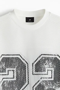 T-shirt ample en filet imprimé