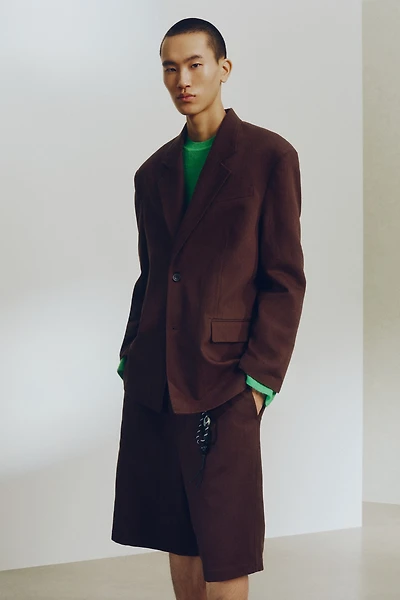 Relaxed-Fit Single-Breasted Linen Jacket