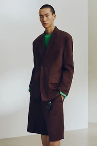 Relaxed-Fit Single-Breasted Linen Jacket