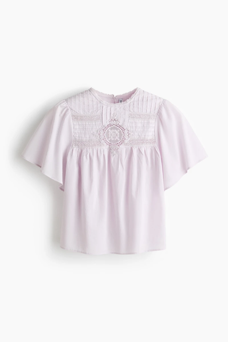 Cotton Blouse with Eyelet Embroidery