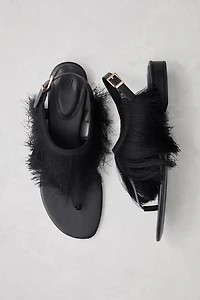 Fringe-Trimmed Sandals