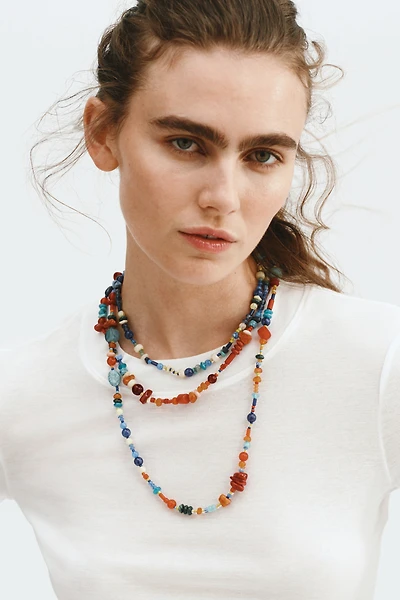 Triple-Strand Beaded Necklace