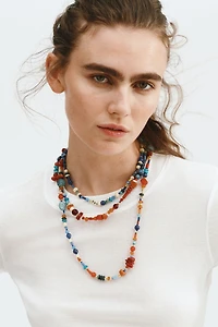 Triple-Strand Beaded Necklace