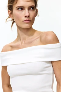Rib-Knit Off-the-Shoulder Top