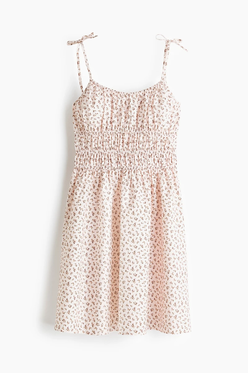 Cotton Dress with Tie-Top Shoulder Straps
