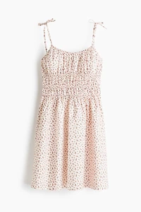 Cotton Dress with Tie-Top Shoulder Straps
