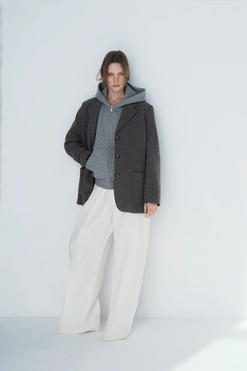 Blazer en laine mélangée