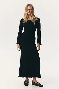 Ribbed Off-the-Shoulder Dress