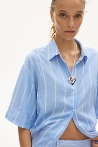 Oversized Linen-Blend Shirt