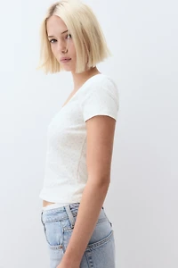 Picot-Trimmed T-Shirt