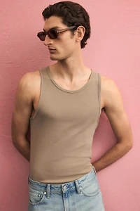Slim-Fit Ribbed Tank Top