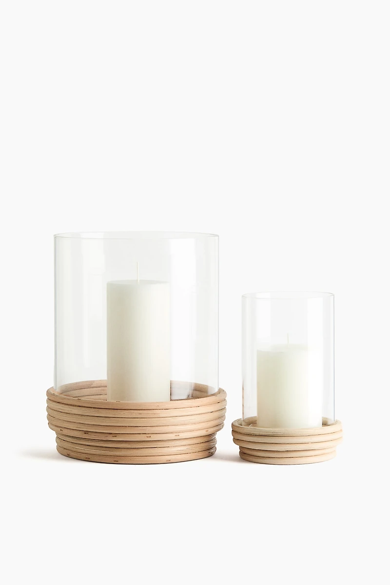 Small Glass Hurricane Candle Holder