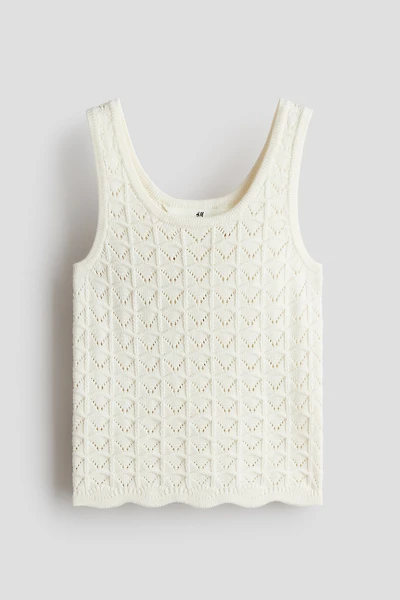 Pointelle-Knit Tank Top
