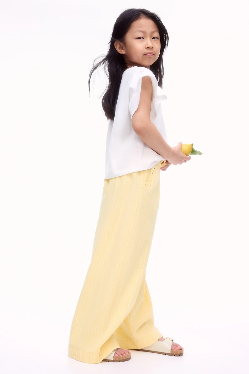 Wide-Leg Cotton Pants