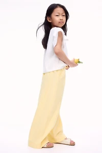 Wide-Leg Cotton Pants