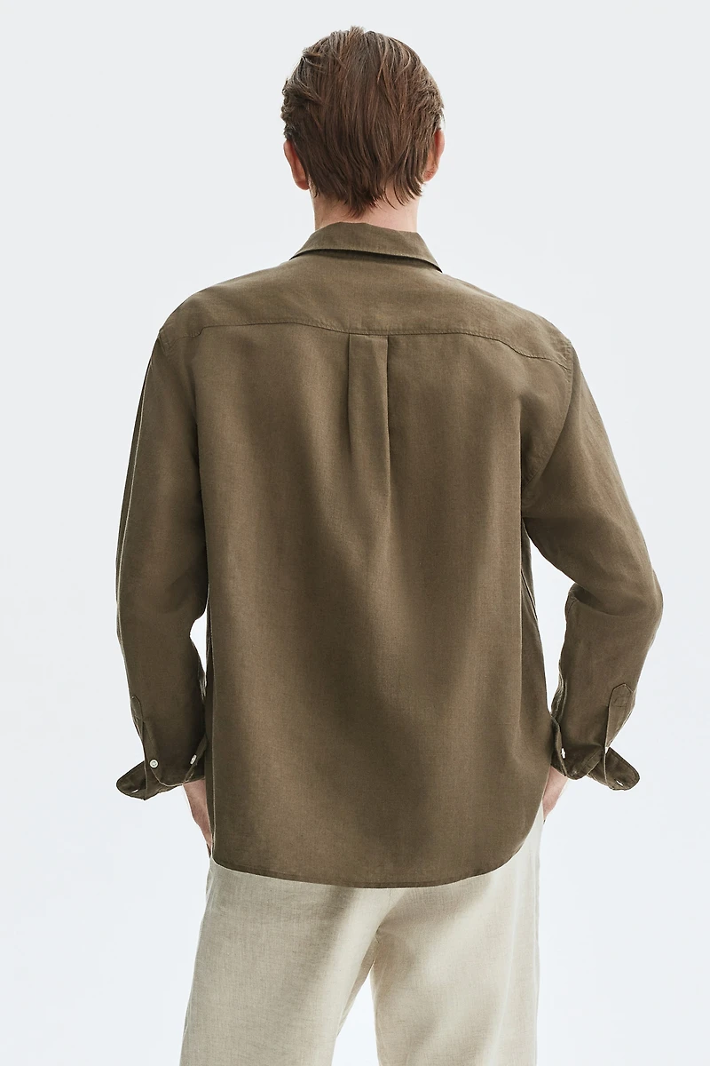 Relaxed-Fit Linen-Blend Shirt