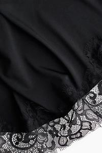 Asymmetric Lace-Trimmed Skirt