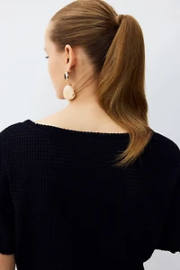 Batwing-Sleeved Jersey Top