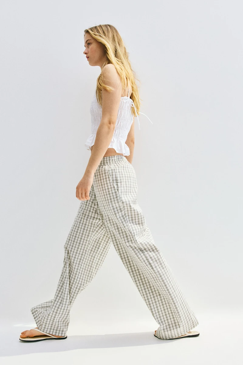 Seersucker Drawstring Pants