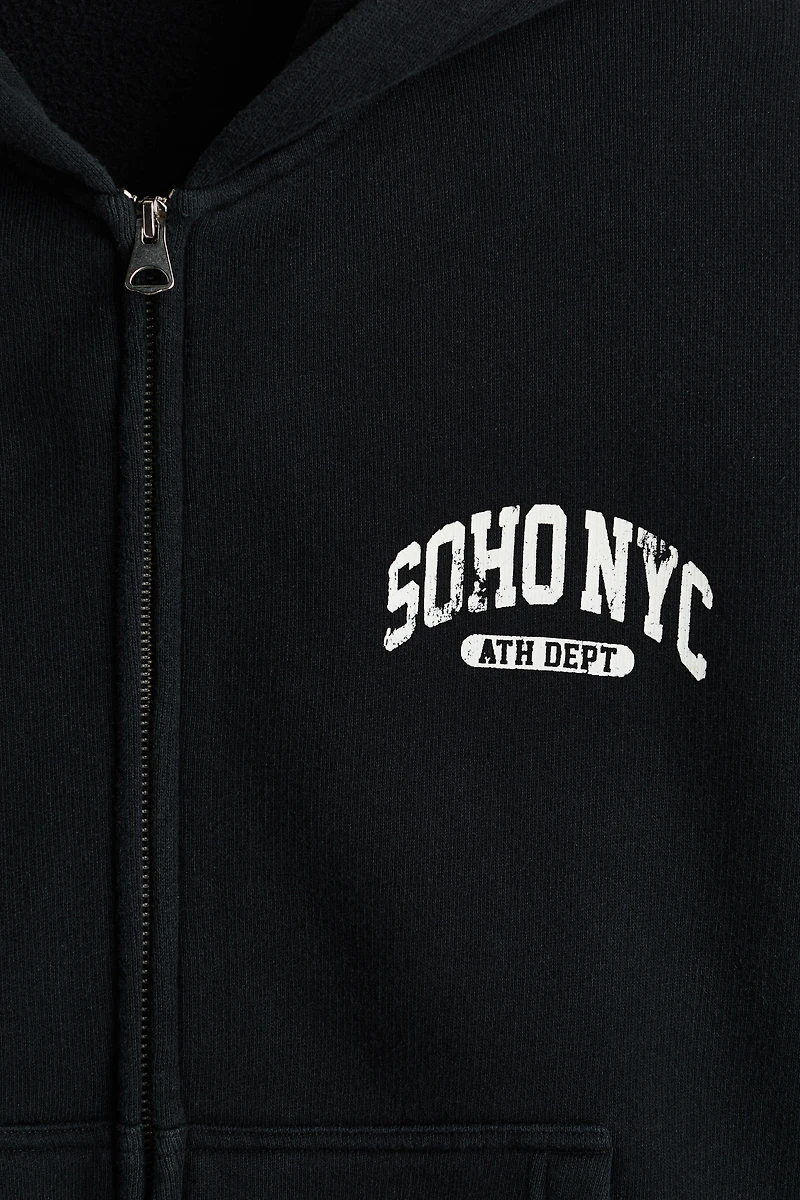 Oversized Printed Hooded Jacket