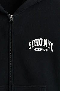 Oversized Printed Hooded Jacket