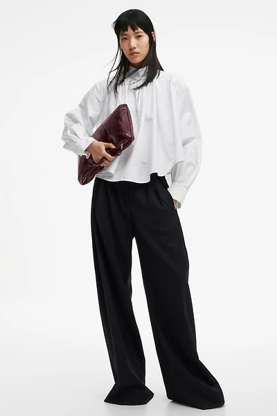 Gathered Poplin Blouse