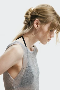 Shimmery Rib-Knit Dress