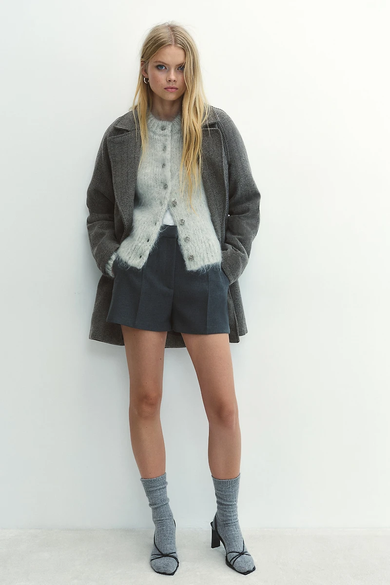 Tie-Belt Felted Coat