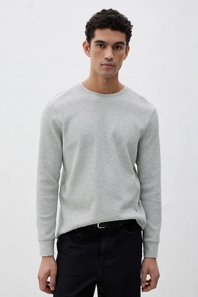 Slim Fit Waffled Jersey Shirt