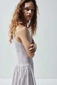 Robe nid d'abeille en crépon de coton