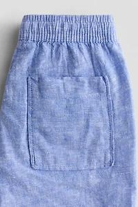 Linen-Blend Drawstring Shorts