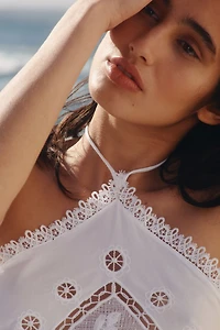 Lace-Detail Halterneck Top