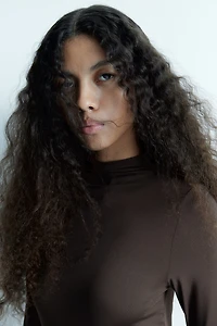 Mock Turtleneck Mini Dress