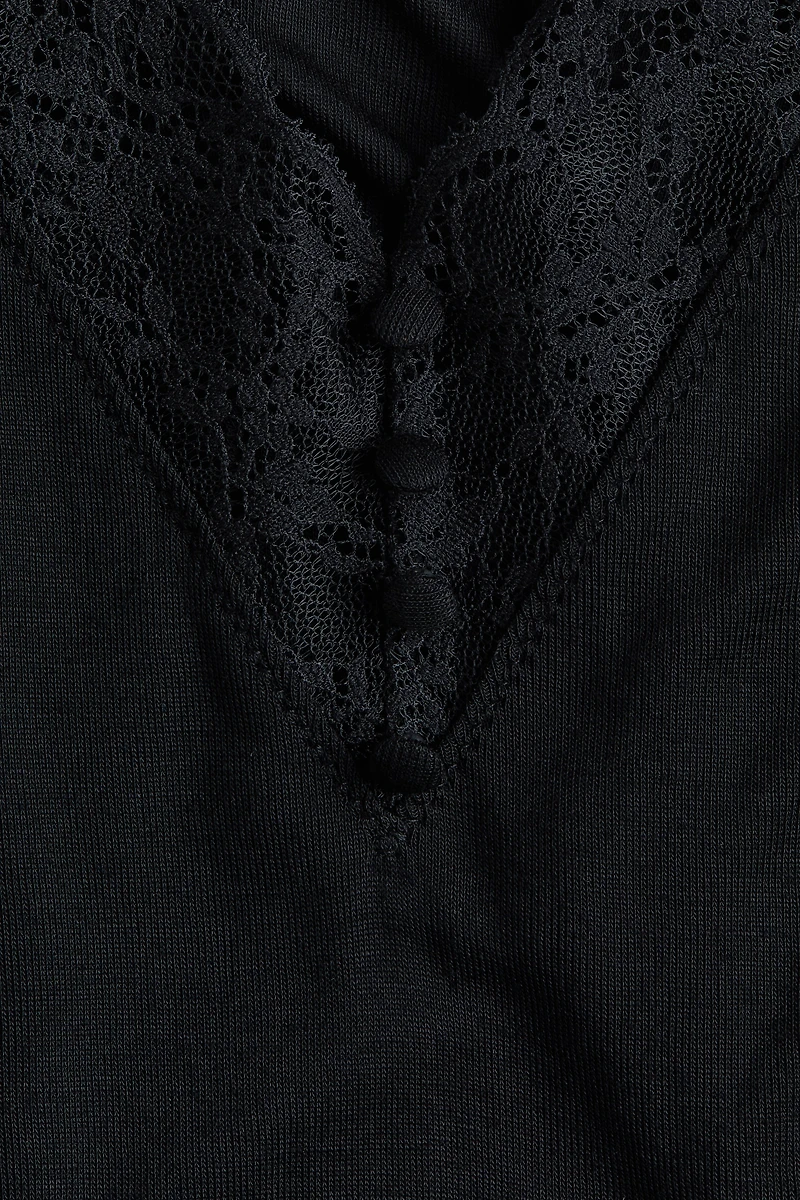 Lace-Trimmed Viscose-Blend Nightgown